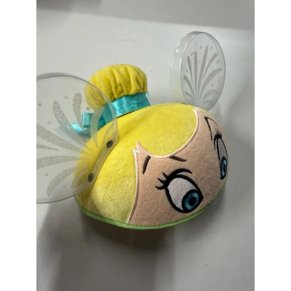 Disney Parks Tinker Bell Plush Character Hat with Wings Peter Pan Fairy Yellow